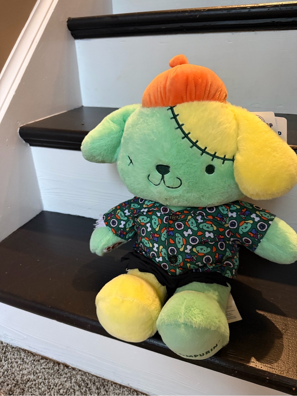 Build a bear Halloween zombie Pompompurin plush with outfit